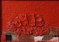 Composizione di cretto rosso e pietre